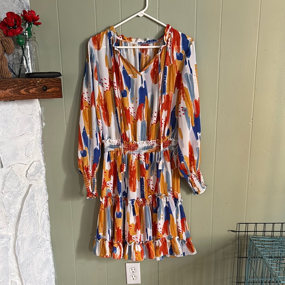 Colorful Abstract Print Dress